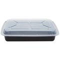 Pactiv Pactiv NC989B CPC 58 oz Black Rectangular Container with Clear Lid; Case of 150 NC989B  CPC